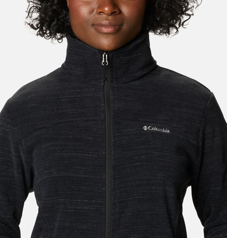Women's Fast Trek Printed Fleece Jacket, Color: Black Spacedye Print, image 4