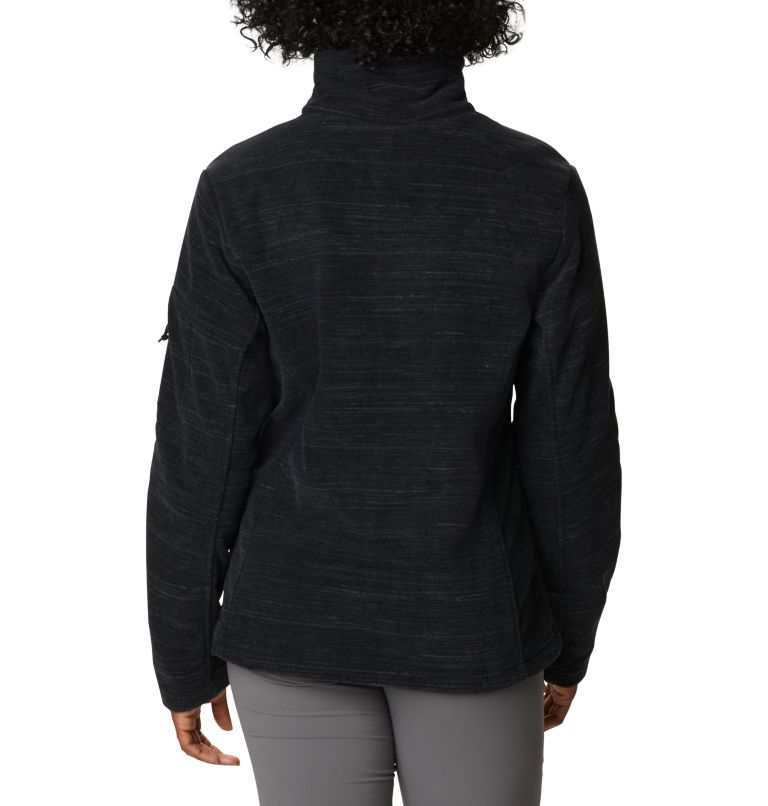 Thumbnail: Women's Fast Trek Printed Fleece Jacket, Color: Black Spacedye Print, image 2