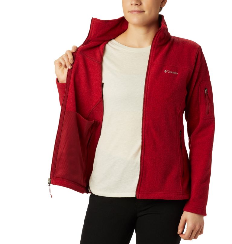 Women's Fast Trek Printed Jacket, Color: Beet Dot Print, image 5