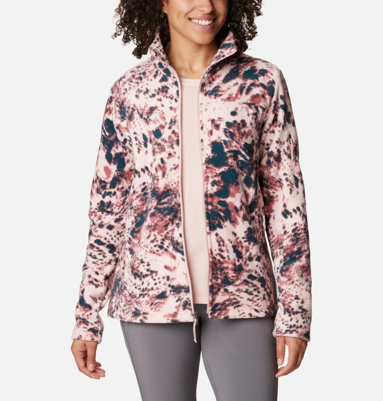 Women's Fast Trek Printed Jkt, Color: Dusty Pink Flurries, image 7