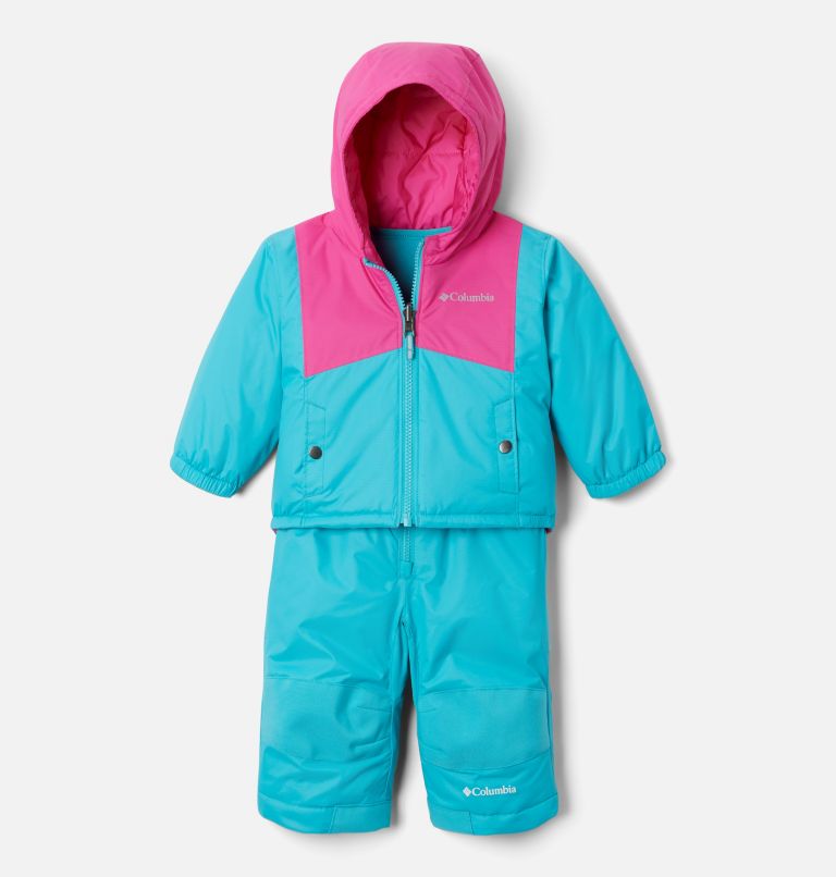 Thumbnail: Infant Double Flake Snow Set, Color: Geyser, Pink Ice, image 1