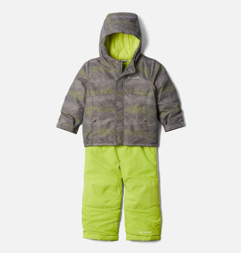 Buga Set | 023 | 3T, Color: City Grey Dotscape Print, Brt Chartreuse, image 1