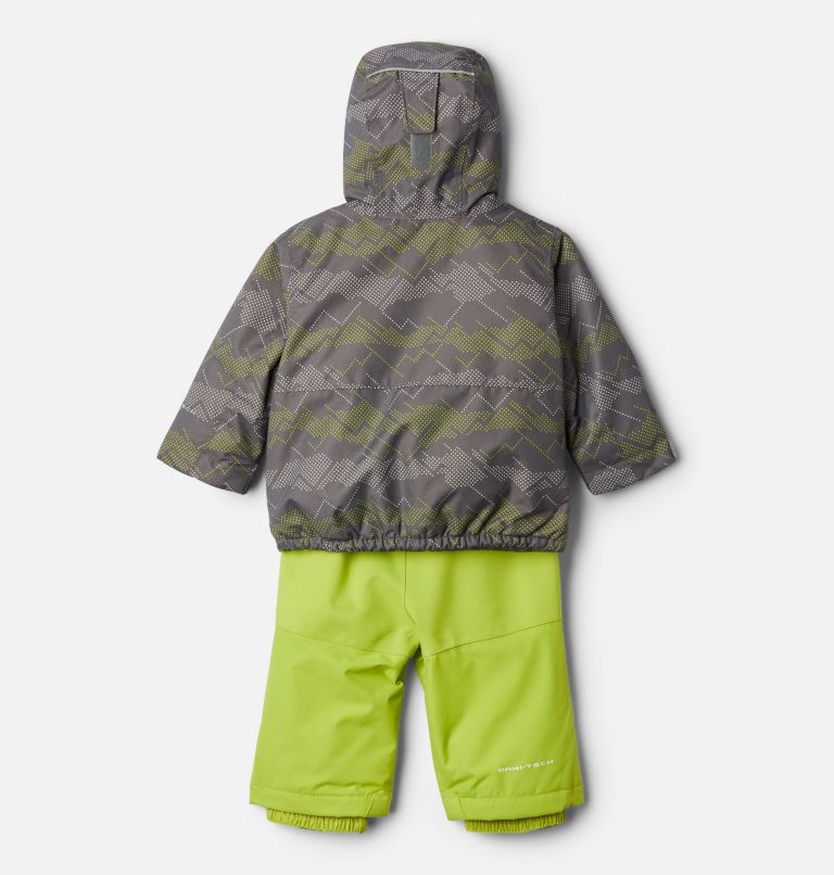 Ensemble de neige isolé chaud et imperméable Buga Warm pour bébé, Color: City Grey Dotscape Print, Brt Chartreuse, image 2