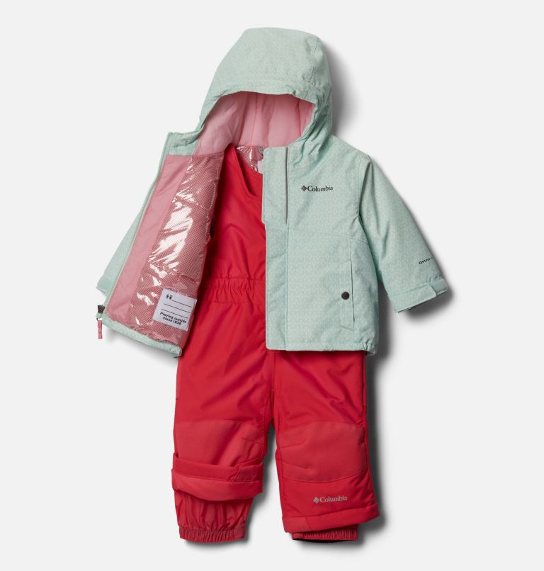 Ensemble de neige isolé chaud et imperméable Buga Warm pour bébé, Color: Sea Ice Sparklers Print, Pink Orchid, image 3