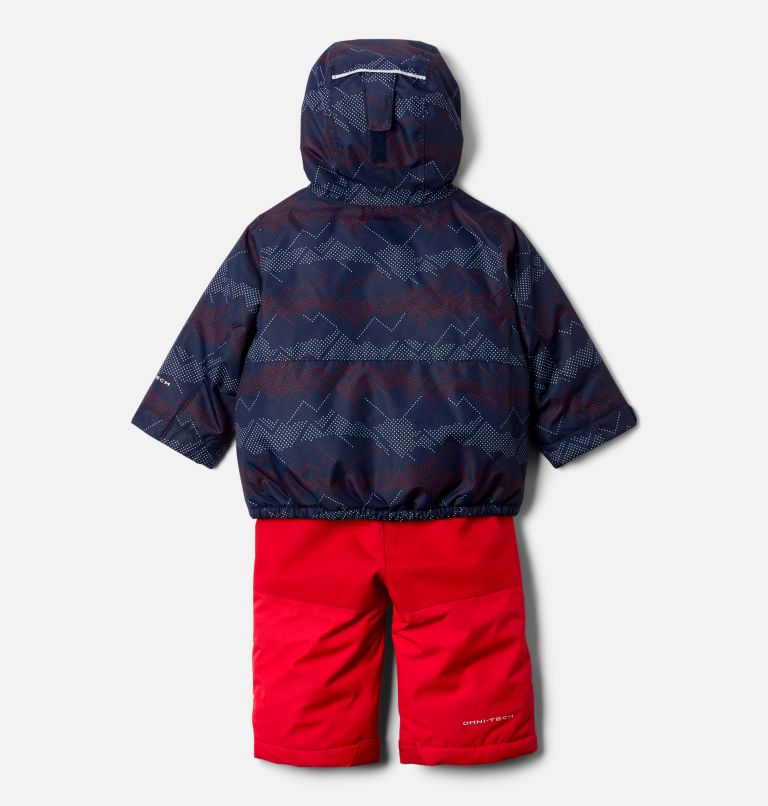 Ensemble de neige isolé chaud et imperméable Buga Warm pour bébé, Color: Collegiate Navy Dotscape Print, Mtn Red, image 2