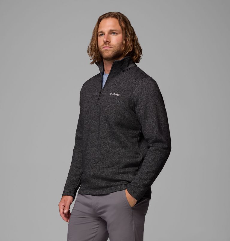 Men's Great Hart Mountain III Half Zip, Color: Black Heather, image 4