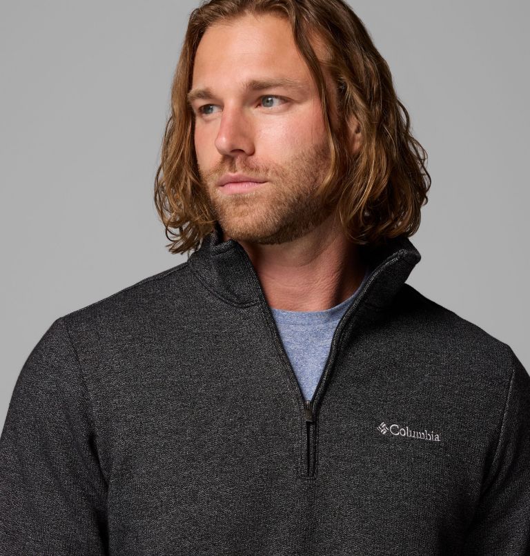 Men's Great Hart Mountain III Half Zip, Color: Black Heather, image 5