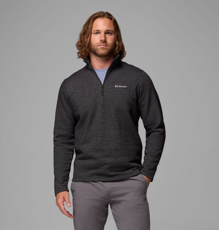 Men's Great Hart Mountain III Half Zip, Color: Black Heather, image 1