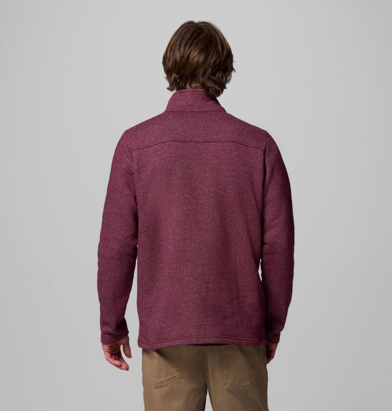 Men's Great Hart Mountain III Half Zip, Color: Rich Wine Heather, image 3