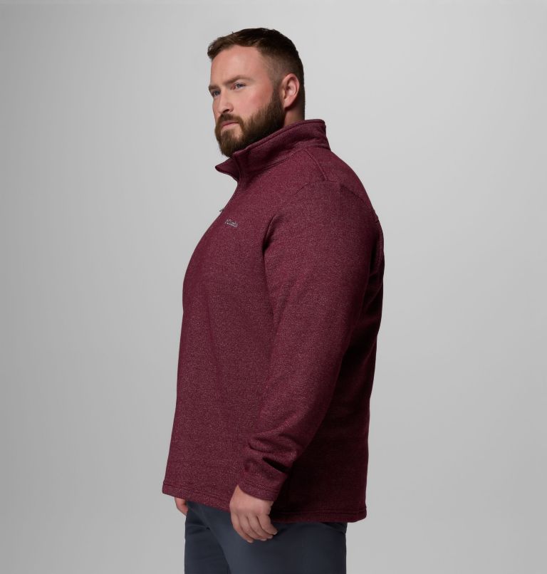 Men's Great Hart Mountain III Half Zip - Big, Color: Rich Wine Heather, image 4