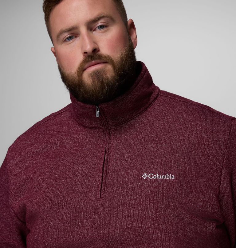 Men's Great Hart Mountain III Half Zip - Big, Color: Rich Wine Heather, image 5