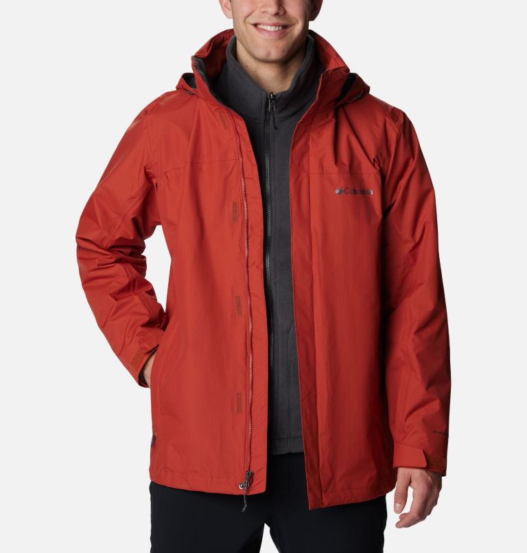 Columbia Titanium Interchange Men's Large 3 in 1 Coat - Red, Grey