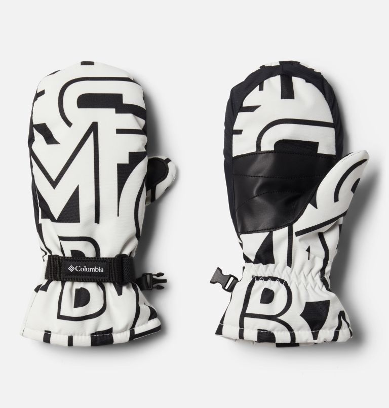 Kids' Core Mittens, Color: White Typo Print, image 1