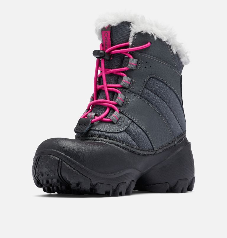 Little Kids’ Rope Tow Waterproof Faux-Fur Trim Boot, Color: Dark Grey, Haute Pink, image 6