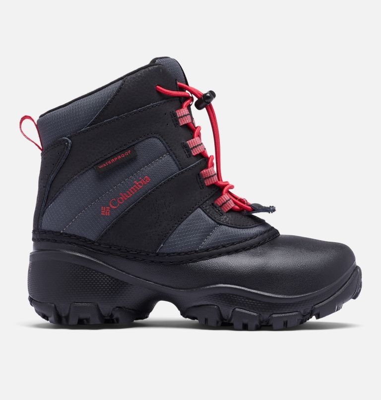 Little Kids' Rope Tow III Waterproof Boot, Color: Dark Grey, Mountain Red, image 3