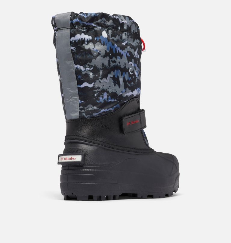 Big Kids' Powderbug Forty Print Boot, Color: Black, Mountain Red, image 9