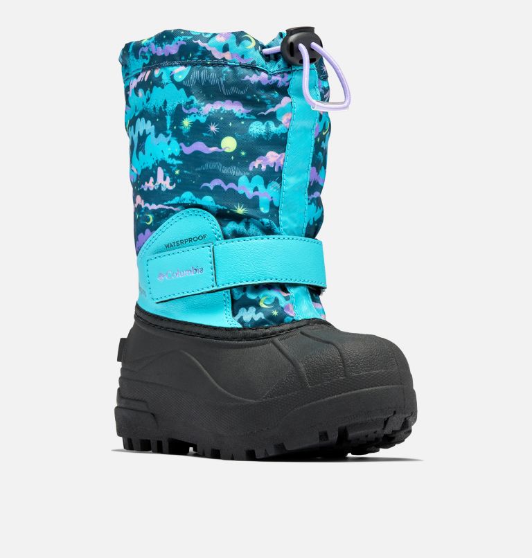 Little Kids' Powderbug Forty Print Boot, Color: Geyser, Paisley Purple, image 2