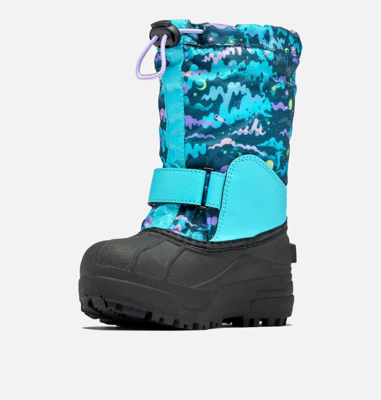 Little Kids' Powderbug Forty Print Boot, Color: Geyser, Paisley Purple, image 6