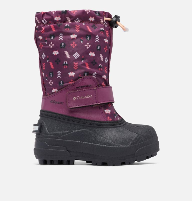 Thumbnail: Little Kids' Powderbug Forty Print Boot, Color: Marionberry, Peach Blossom, image 1