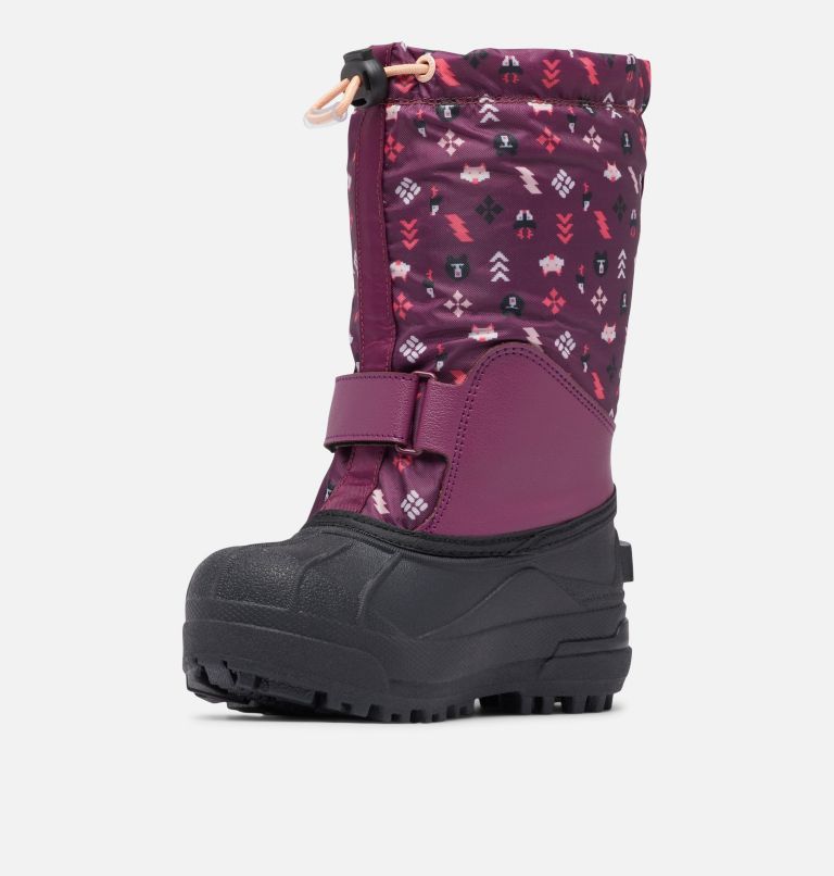 Little Kids' Powderbug Forty Print Boot, Color: Marionberry, Peach Blossom, image 5