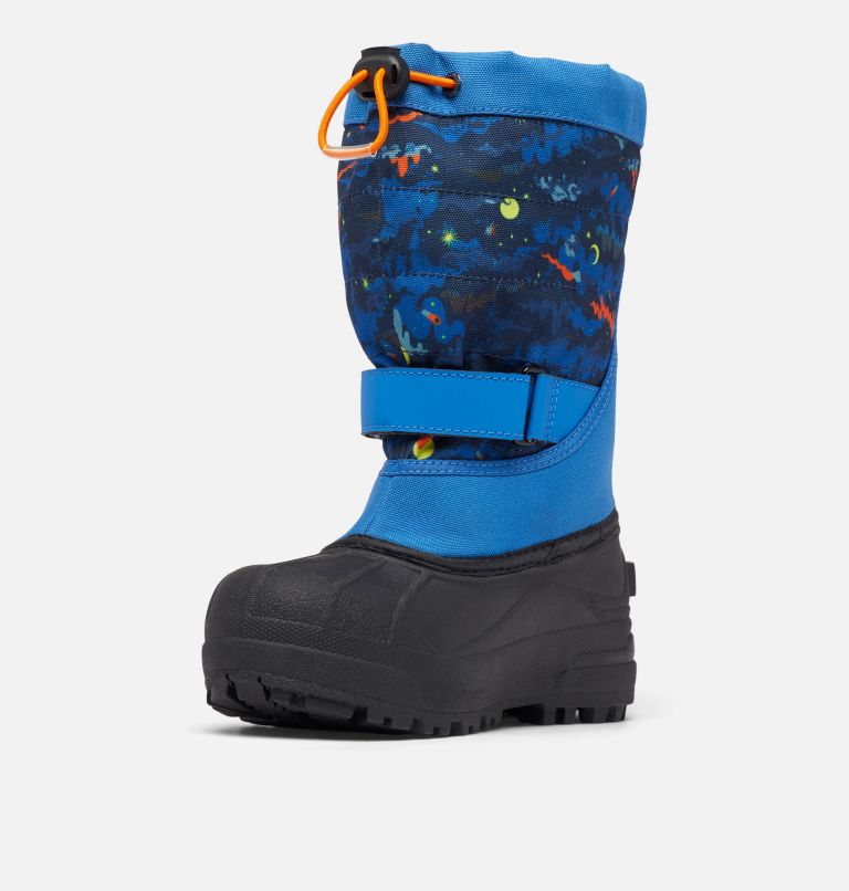 Thumbnail: Big Kids’ Powderbug Plus II Print Snow Boot, Color: Bright Indigo, Bright Orange, image 6