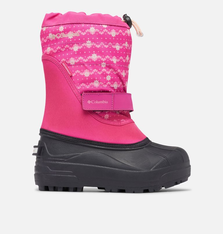 Big Kids’ Powderbug Plus II Print Snow Boot, Color: Pink Ice, Dusty Pink, image 1