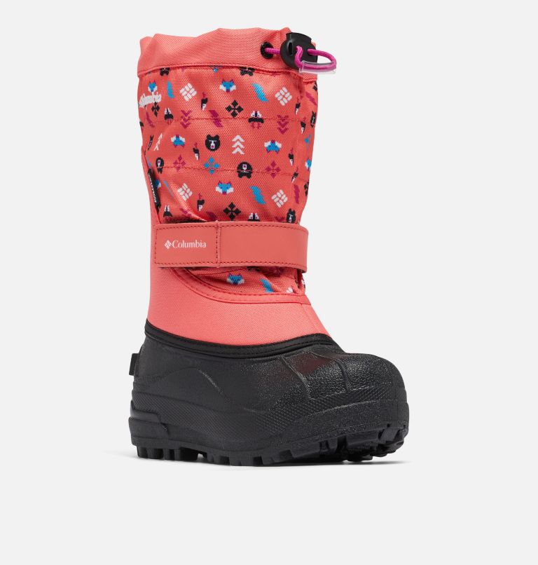 Little Kids’ Powderbug Plus II Print Snow Boot, Color: Blush Pink, White, image 2