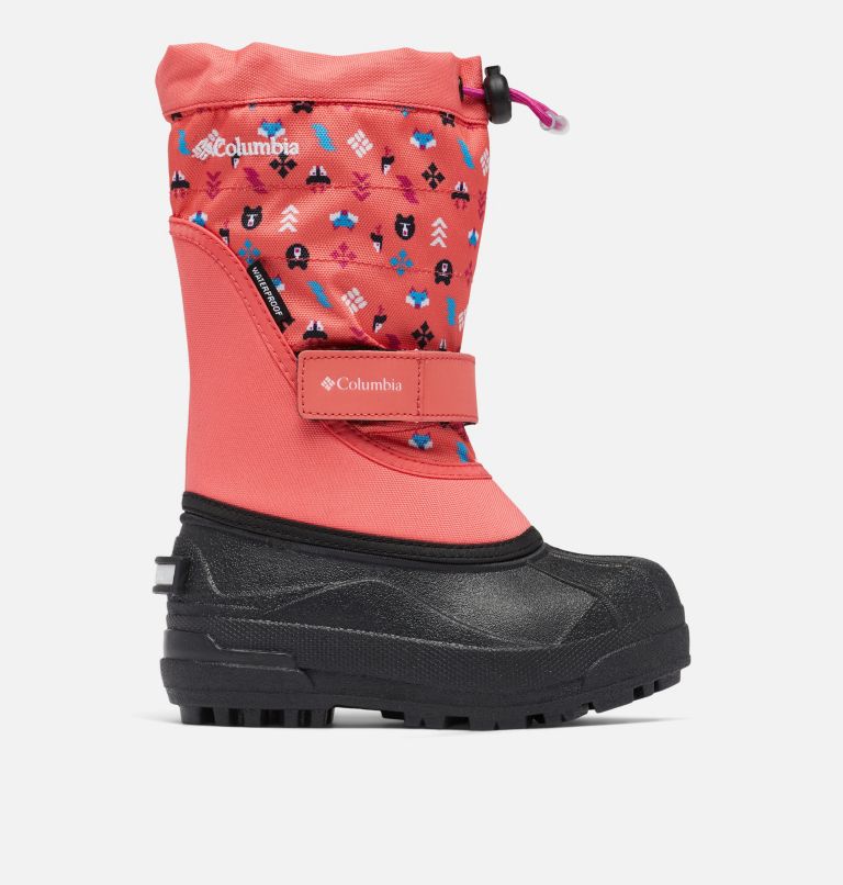 Little Kids’ Powderbug Plus II Print Snow Boot, Color: Blush Pink, White, image 1