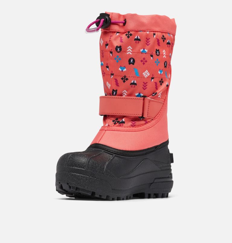 Little Kids’ Powderbug Plus II Print Snow Boot, Color: Blush Pink, White, image 6