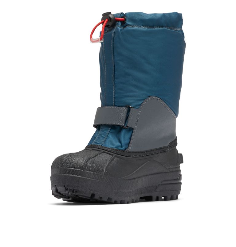 Big Kids’ Powderbug Forty Snow Boot, Color: Petrol Blue, Mountain Red, image 6