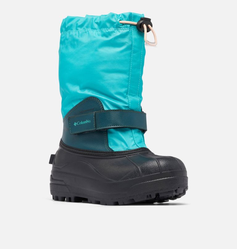 Thumbnail: Big Kids’ Powderbug Forty Snow Boot, Color: Bright Aqua, Night Wave, image 2