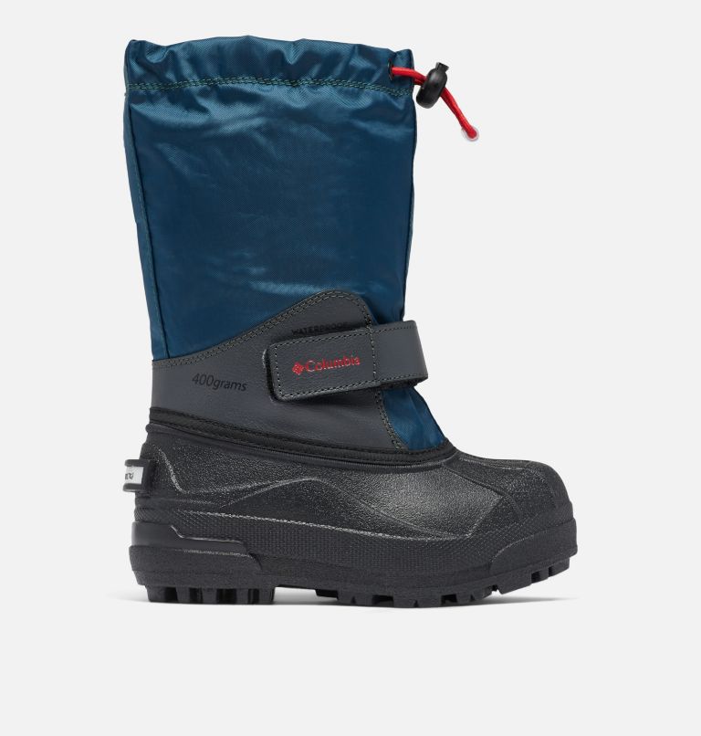 Thumbnail: Little Kids’ Powderbug Forty Snow Boot, Color: Petrol Blue, Mountain Red, image 1