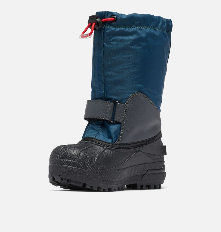 Thumbnail: Little Kids’ Powderbug Forty Snow Boot, Color: Petrol Blue, Mountain Red, image 6