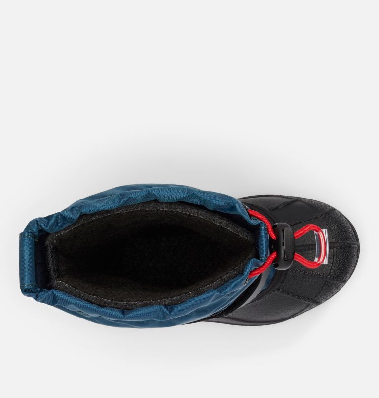 Thumbnail: Little Kids’ Powderbug Forty Snow Boot, Color: Petrol Blue, Mountain Red, image 3
