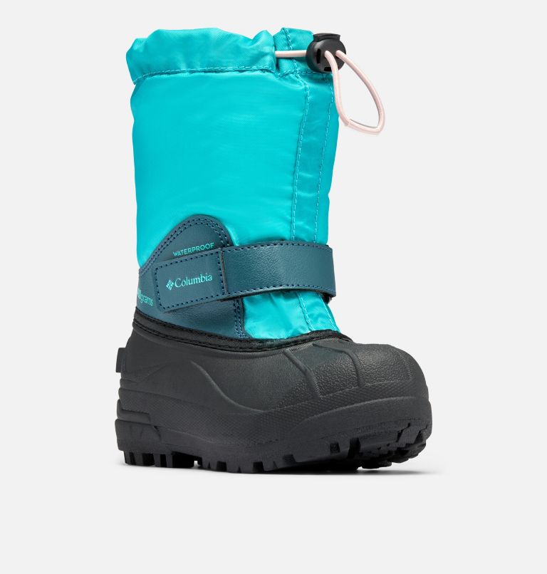 Thumbnail: Little Kids’ Powderbug Forty Snow Boot, Color: Bright Aqua, Night Wave, image 2