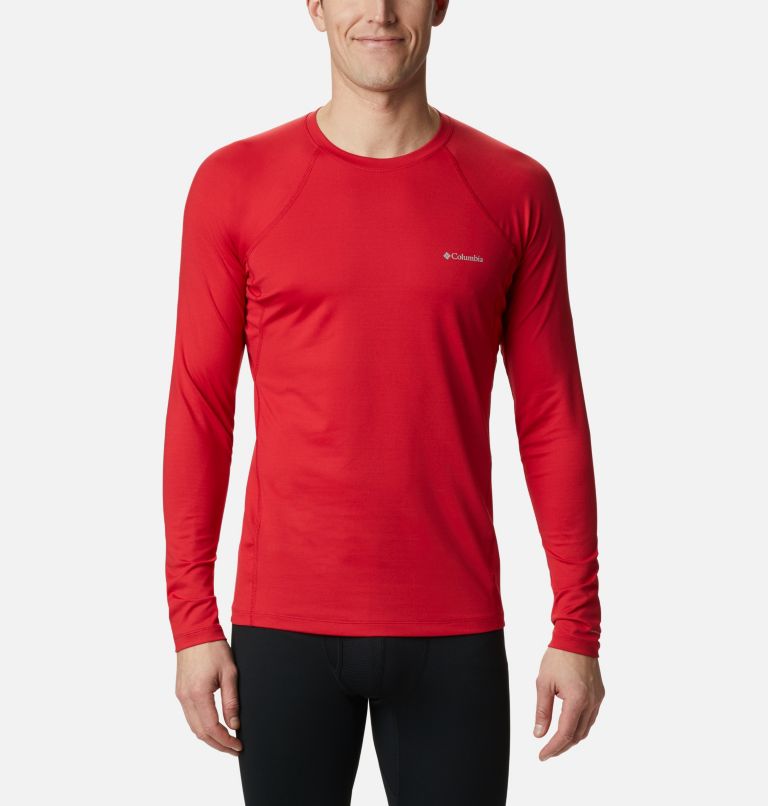 Men's Omni-Heat Heavyweight Baselayer Crew, Color: Mountain Red, image 1