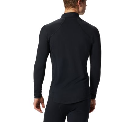Men&rsquo;s Midweight Stretch Long Sleeve Baselayer Half Zip Shirt Midweight Stretch Long Sleeve Half Zip | 010 | L, Black, back