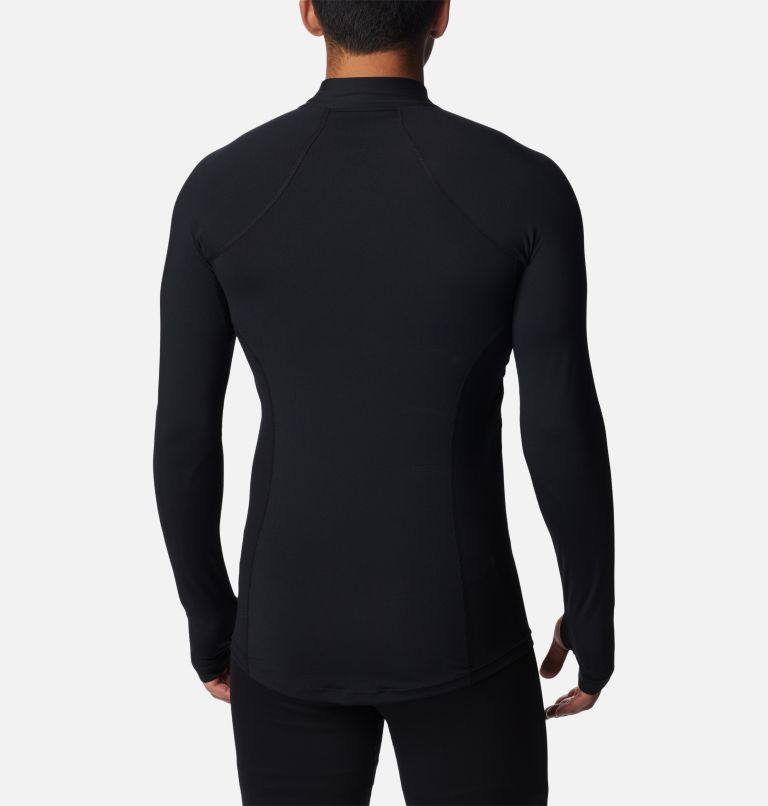 Men’s Midweight Stretch Half Zip Baselayer Shirt, Color: Black, image 2