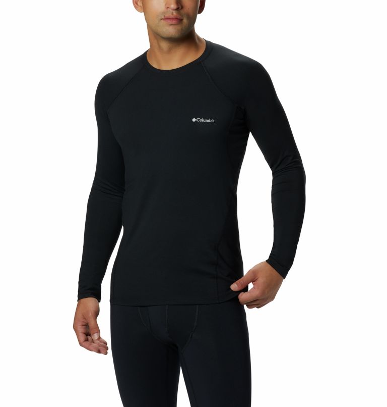 Men’s Midweight Stretch Baselayer Shirt, Color: Black