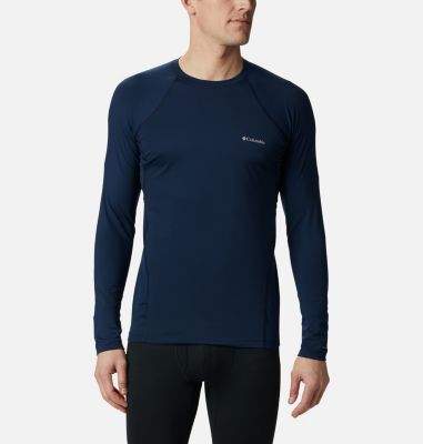 Men&rsquo;s Midweight Stretch Baselayer Long Sleeve Shirt Midweight Stretch Long Sleeve Top | 057 | L, Collegiate Navy, front