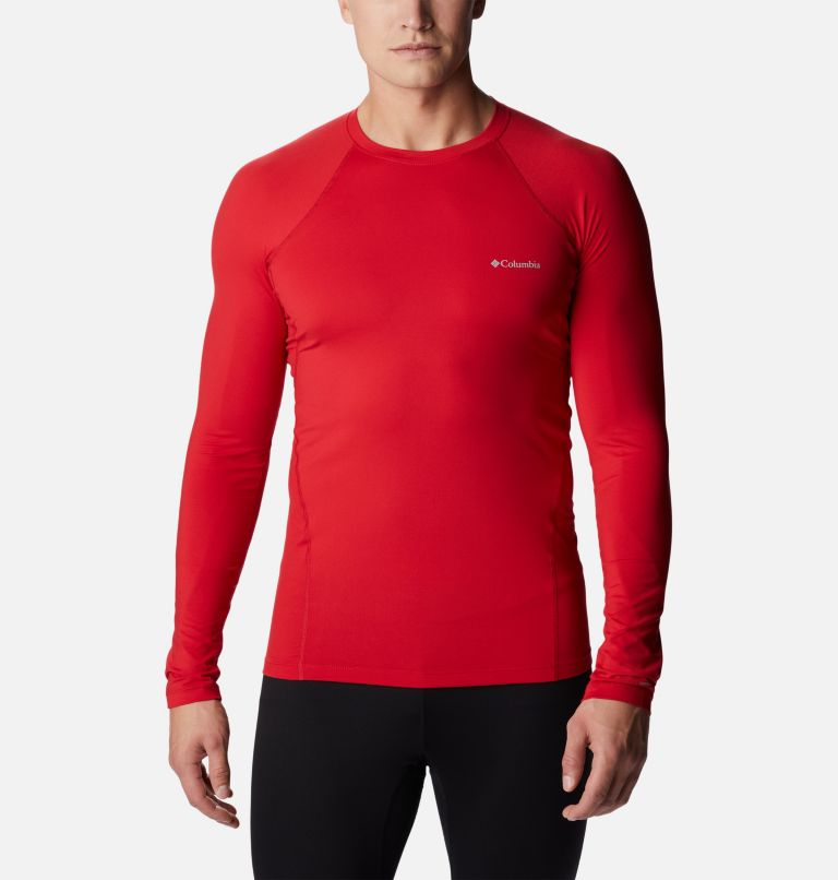 Men’s Midweight Stretch Baselayer Long Sleeve Shirt, Color: Mountain Red, image 1
