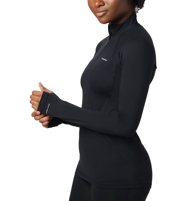 Women’s Omni-Heat Midweight Baselayer Half Zip, Color: Black, image 3