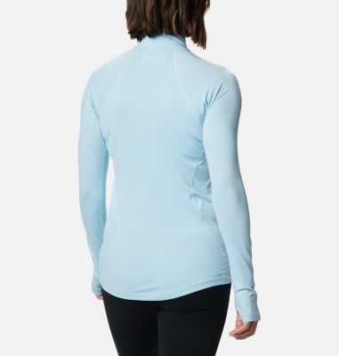 Women&rsquo;s Midweight Stretch Baselayer Long Sleeve Half Zip Shirt Midweight Stretch Long Sleeve  | 548 | L, Sky Blue, back