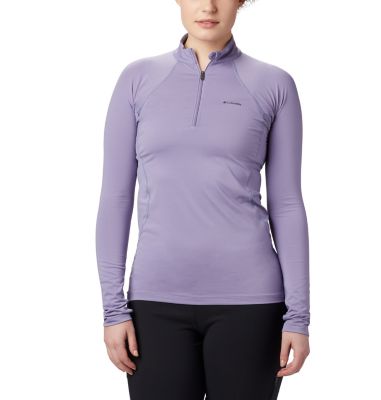 Women&rsquo;s Midweight Stretch Baselayer Long Sleeve Half Zip Shirt Midweight Stretch Long Sleeve  | 548 | L, Dusty Iris, front