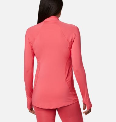 Women&rsquo;s Midweight Stretch Baselayer Long Sleeve Half Zip Shirt Midweight Stretch Long Sleeve  | 548 | L, Bright Geranium, back