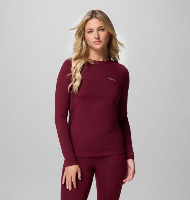 Midweight Stretch Long Sleeve Top, Color: Rich Wine, image 1