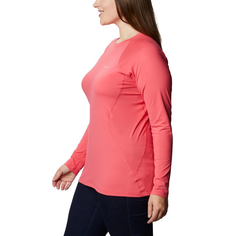 Midweight Stretch Long Sleeve Top | 673 | 3X, Color: Bright Geranium, image 3