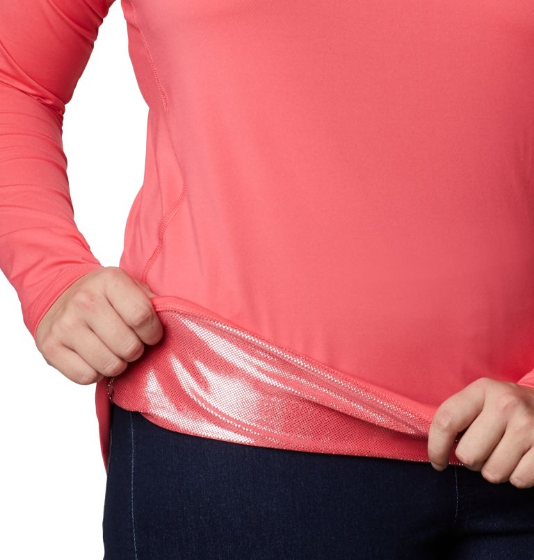 Midweight Stretch Long Sleeve Top | 673 | 3X, Color: Bright Geranium, image 5