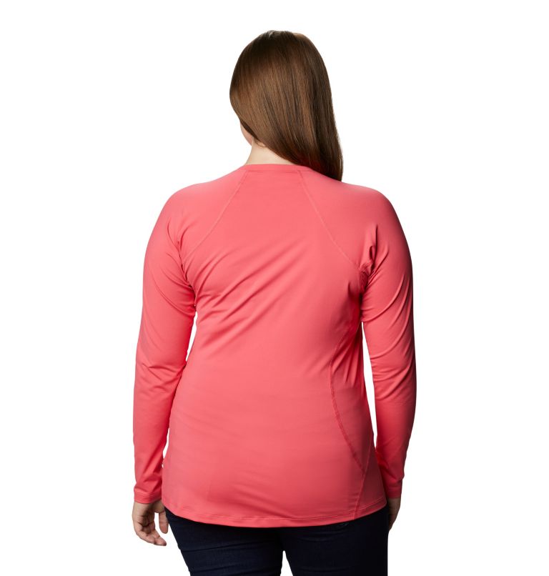 Midweight Stretch Long Sleeve Top | 673 | 3X, Color: Bright Geranium, image 2