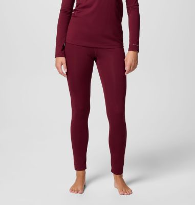 Women's Omni-Heat Midweight Baselayer Tights, Color: Rich Wine, image 1